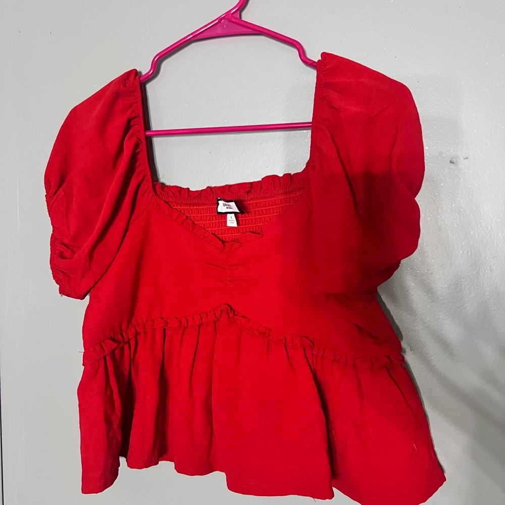 Discreet Vibrant Red Women's Blouse